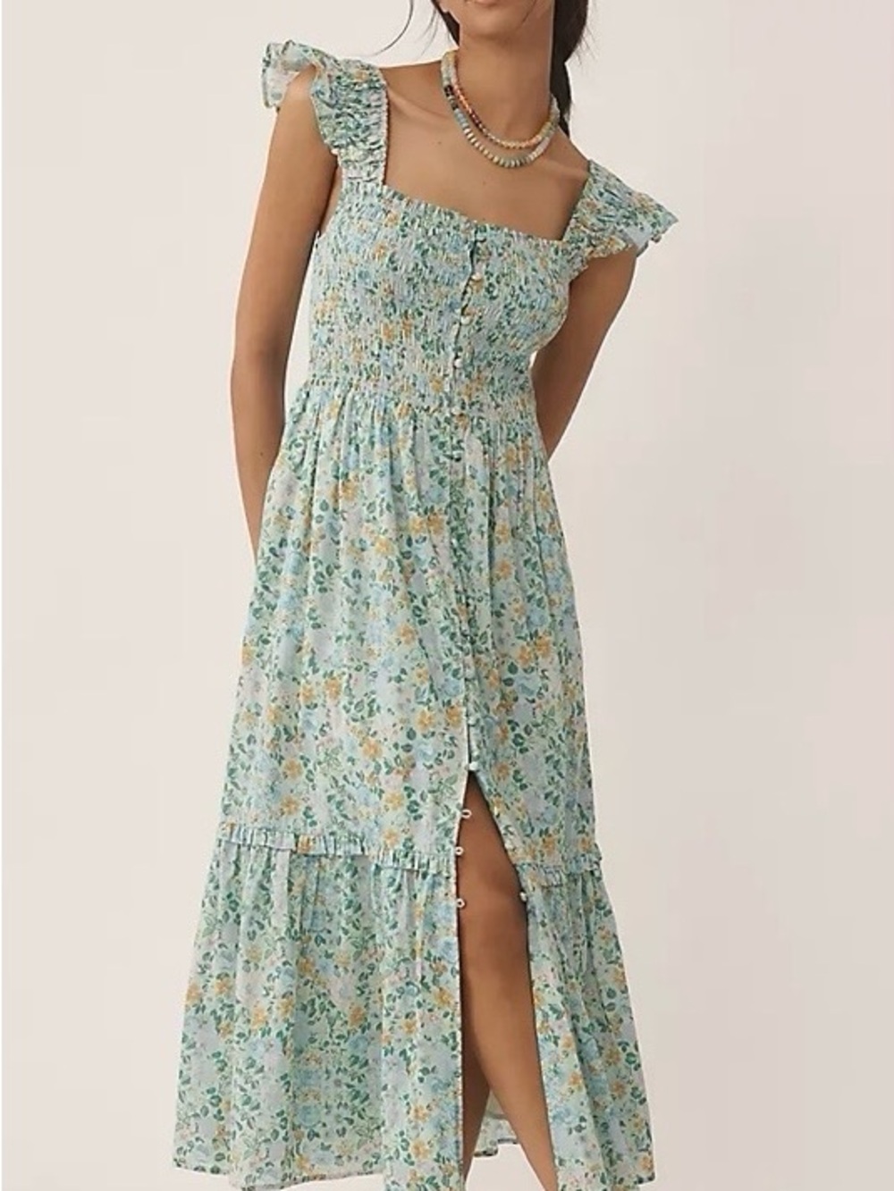 Anthropologie Peregrine Midi Dress Size Medium 100% Cotton, Lined, Pockets